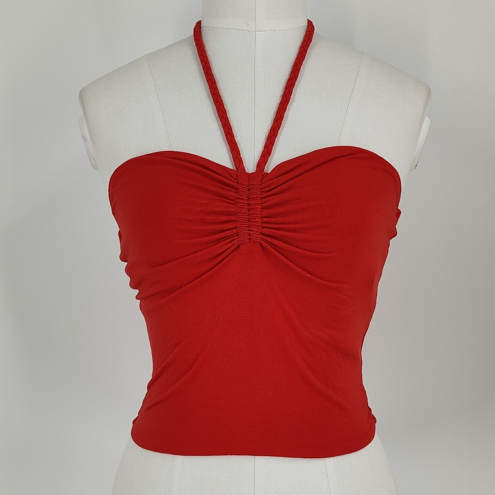 Wilfred Red Halter Crop Top